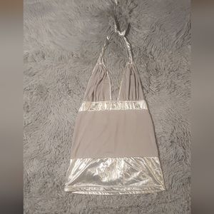 Sheer halter style mini dress